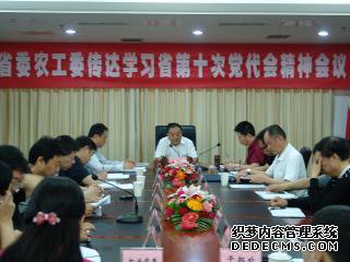 省委农工委传达学习省第十次党代会精神会议